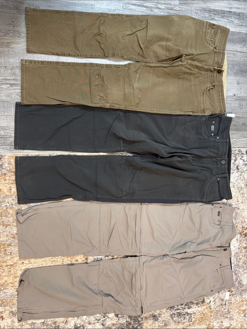 Kühl (3pcs) Men's Cargo Pants Trio — Olive, Black & Khaki